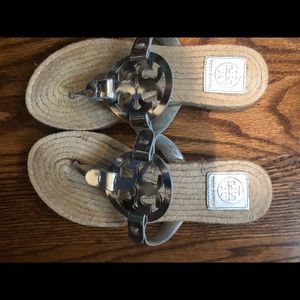 New Tory Burch slip on silver